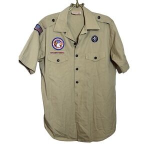 Vintage‎ Boy Scouts of America Shirt Mens Large Uniform Patch Made USA National